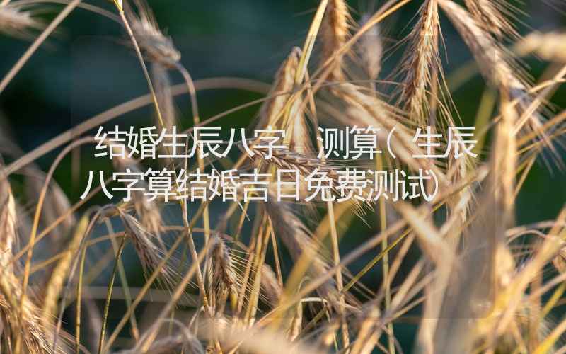 结婚生辰八字 测算(生辰八字算结婚吉日免费测试)